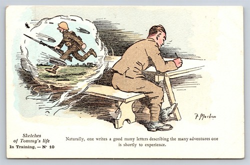 Postcard wwi sketches tommy - wwi, tommy's