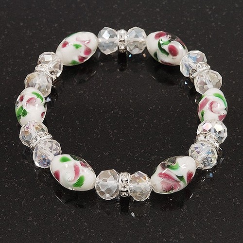Floral white transparent glass - floral,