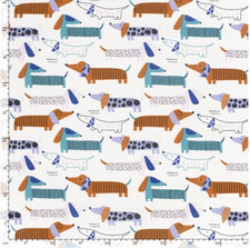 100 cotton dachshund - 100%, canvas