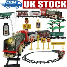 Electric Train Toy Set for Kids with Smoke Sound and Light Christmas Train Gift