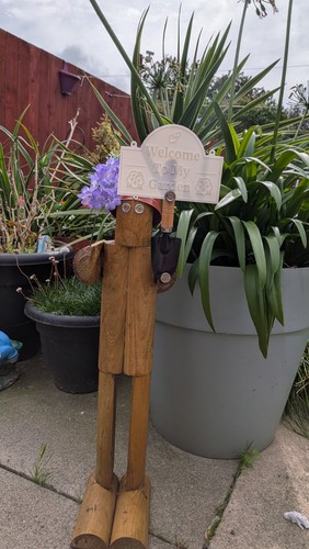 Wooden garden man handmade - wooden,
