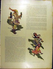 Original Old Antique Print