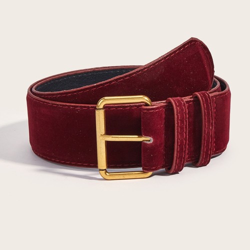 Trendy suede leather wide - leather, belt