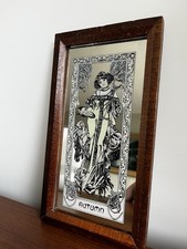 Alphonsa Mucha Lady ‘Autumn’ Mirror • Framed • 34cm x 19cm •