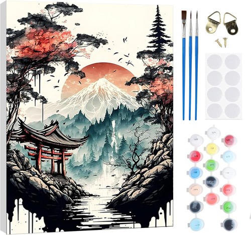 Landscape paint numbers kit - by,