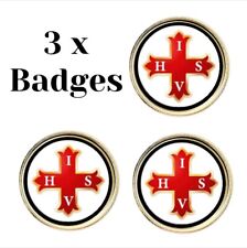 3 x Round Red Cross Of