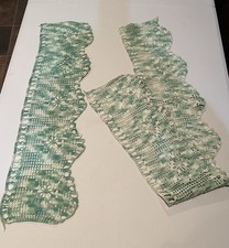 Green White Crocheted Shelf