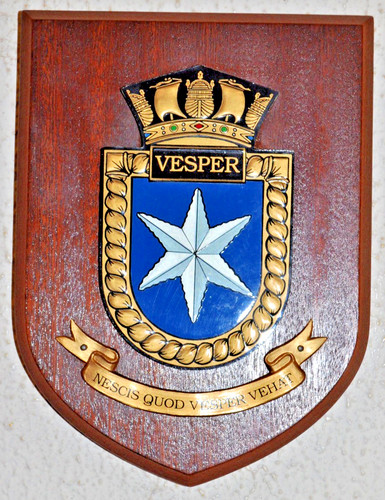 Hms vesper shield plaque - hms,