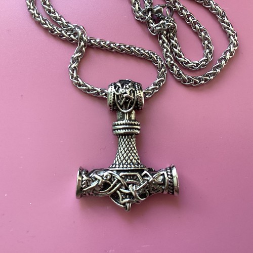 Silver retro thor - hammer, &