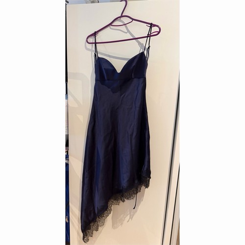 Zara navy asymmetrical satin - zara,