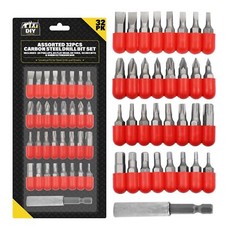 32PC Assorted Power Drill Bit Set Screwdrivers Phillips Flat Head Torx Hex & Bar