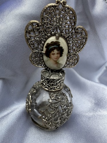 Vintage perfume bottle silver - vintage,