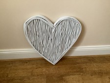 White Wicker Heart Wall