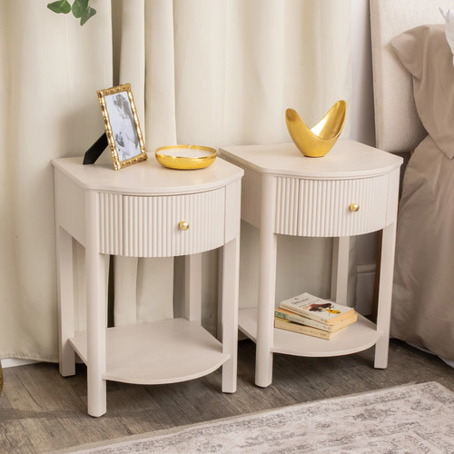 Pair reeded one drawer - one,