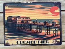 Seaside Cromer Pier Retro Metal Tin Sign Pavilion Seaside Wall Art Gift Decor