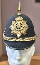 Original Edwardian Blue Cloth Home Service Helmet East Surrey Regt Dated 1907