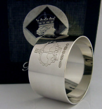 SUPERB STERLING SILVER QUEEN ELIZABETH JUBILEE 2012 NAPKIN RING ROYALTY CASED