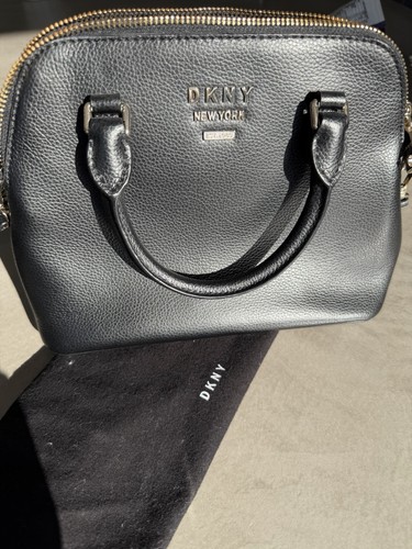 Dkny black leather - leather, bag