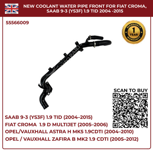 New coolant water pipe front - water,