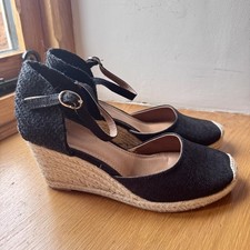 H&M Black Wedge Espadrilles