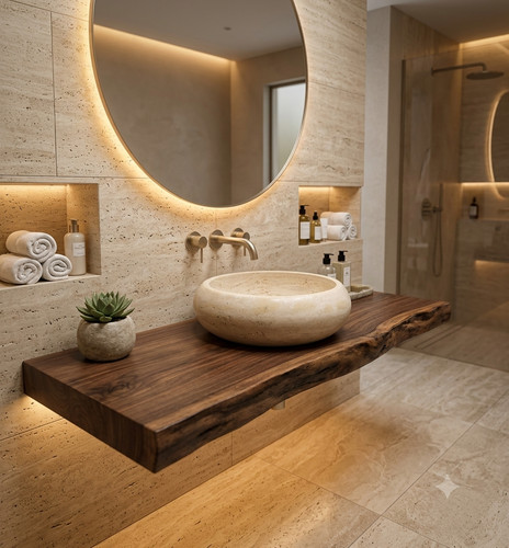 Handmade natural travertine - handmade,