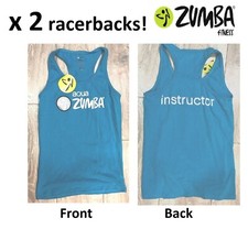 2 x  Zumba blue racerback vest