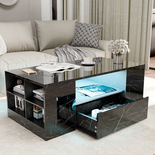 Led coffee table wooden - led,