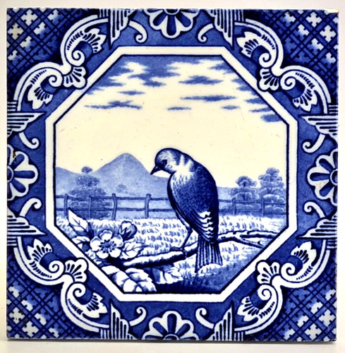 Victorian tile bird dutch - tile,