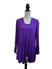 Antthony Originals The Multiplier Vest & Tunic Knit Set Womens M Purple Pockets