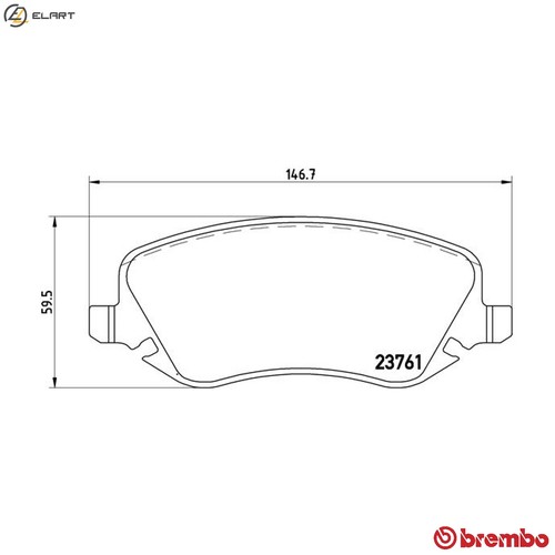 Brake pad set - pad, 23