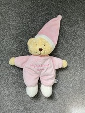 Mothercare My Bedtime Bear Teddy Pink Plush Soft Toy Vintage