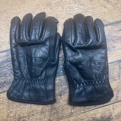 Vimens black leather gloves - black,
