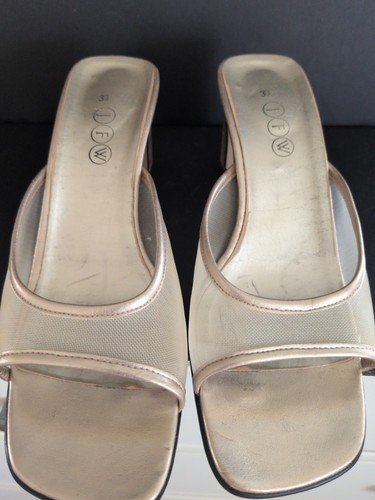 Gold ladies slip mules - gold,