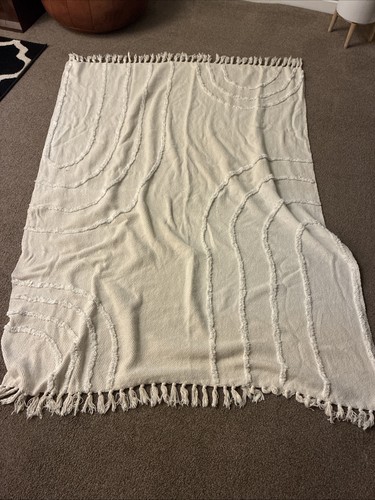 Cream divante throw blanket - cream,