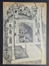 Old pencil drawing - old,