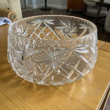 Bohemia 24% Lead Crystal Glass Fruit Bowl Hand Cut 175mm diameter x 90mm 