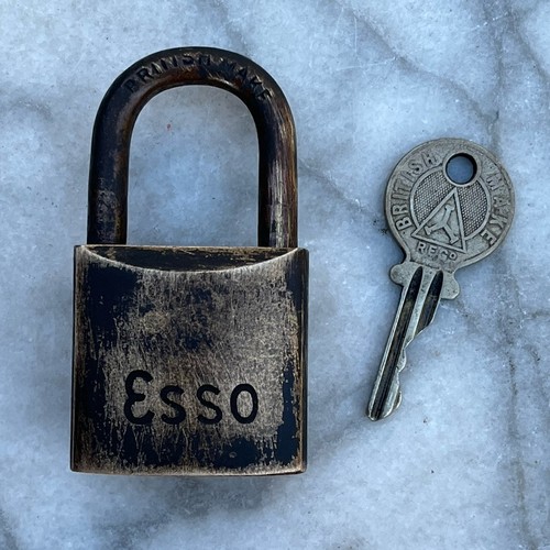 Vintage esso brass - brass, padlock