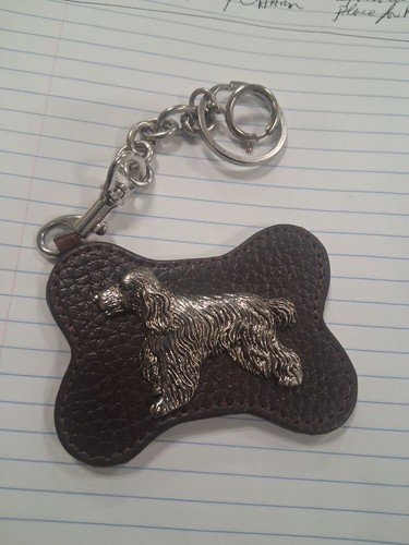 Leather cocker spanial dog - cocker, key