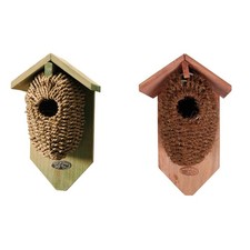 Wren Bird Nest Box Wild Nesting Bags Coconut Seagrass Fibre Wood House Garden