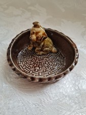  Vintage Unboxed WADE Whimsies Porcelain Dog In A Basket VGC