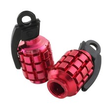 Valve caps STR8 grenade, red