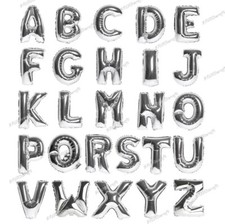 40" Silver Giant Letter A-Z Mylar Aluminum Hanging Balloons for Birthday Party