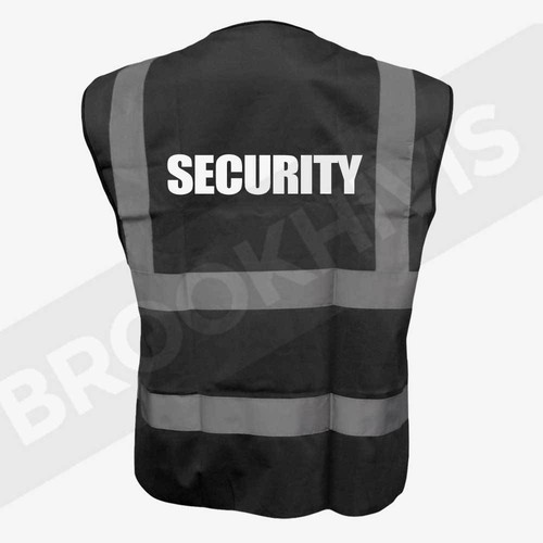 Black security viz vis vest - security,