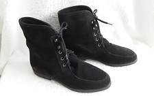 BHS Black Suede Lace Up Ankle