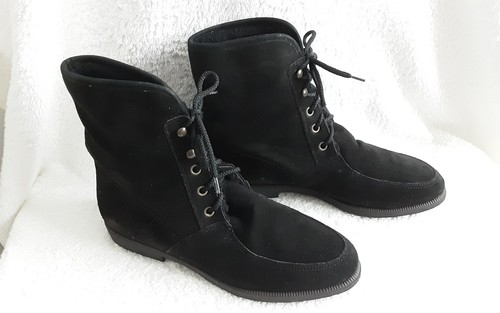 Bhs black suede lace ankle - suede,