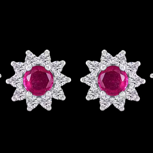 Ruby natural zircon halo - &,