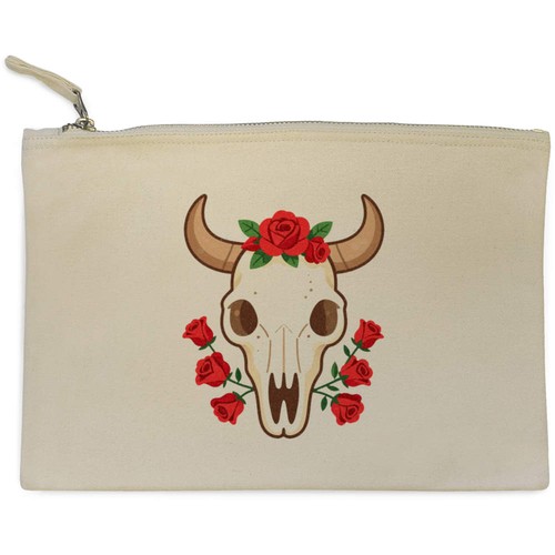 Cow skull with roses - 'cow, roses'