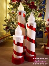 Huge Christmas Candy Cane Led Flickering Candles Large 72cm tk maxx style