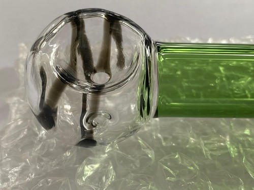 Coloured glass spoon pipe - coloured,
