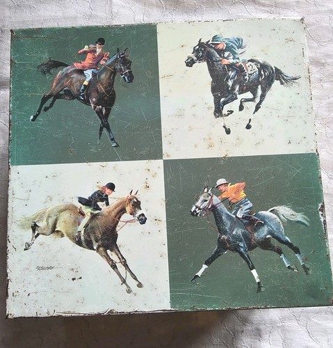 Vtge rare tin with - with, horses